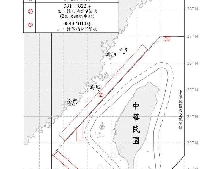 台灣新聞通訊社-17共機艦擾台 國軍雷達緊盯