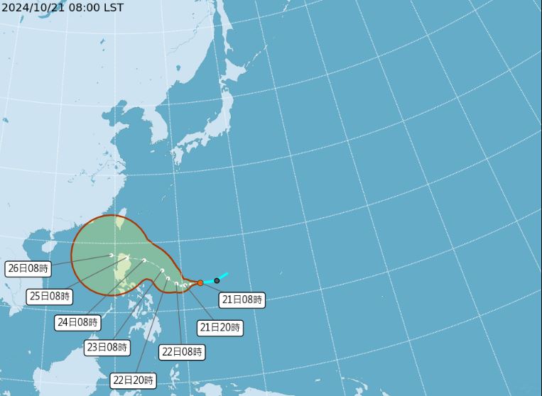 台灣新聞通訊社-潭美颱風最快今生成！　氣象署：北轉關鍵是「週四」不排除發海警