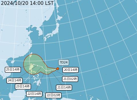 台灣新聞通訊社-快訊／熱帶低壓生成了！專家揭「準颱風潭美」路徑：接近台灣的可能性高