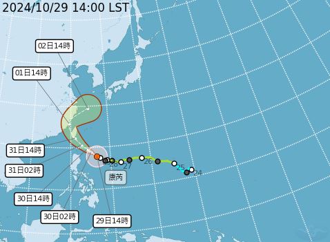 台灣新聞通訊社-康芮增強速度變快！這2日「全台都在暴風圈」　估明深夜觸陸