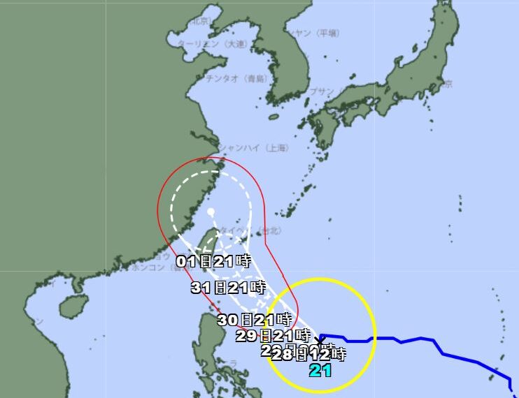 台灣新聞通訊社-康芮颱風真的會來？日本氣象廳最新路徑圖曝光：恐「這天」掃過台灣