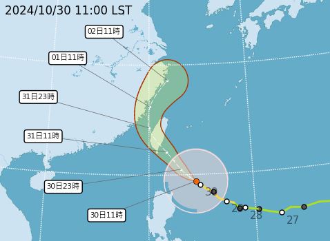 台灣新聞通訊社-康芮颱風還會「增強、長胖」！氣象粉專：風雨像2015蘇迪勒