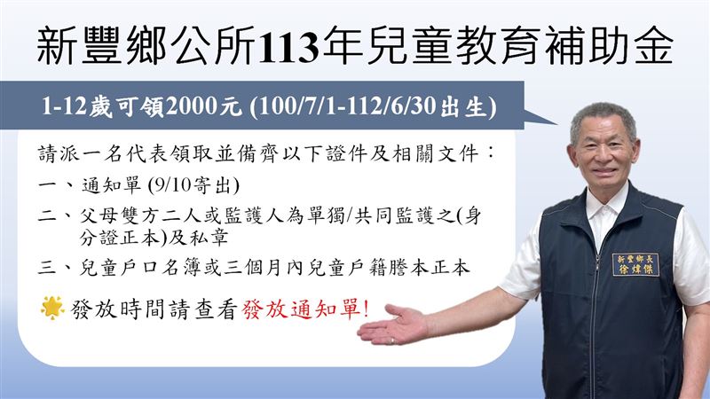 台灣新聞通訊社-政府發錢了！全國首創「1-12歲」兒童專屬「每人2千元」錯過就沒有了