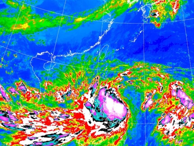 台灣新聞通訊社-潭美颱風發警報機率低　明暴風圈擴大「北東降雨紫爆」