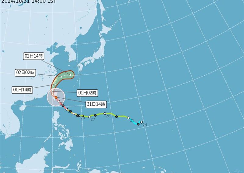 台灣新聞通訊社-康芮今晚出海！明上午風雨仍大　「由南而北脫離暴風圈」