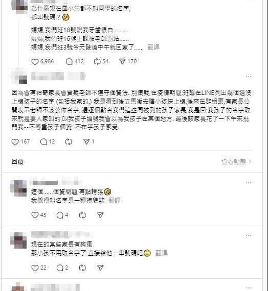 台灣新聞通訊社-國小生不叫名字　都改叫號碼？網：家長要求保護個資