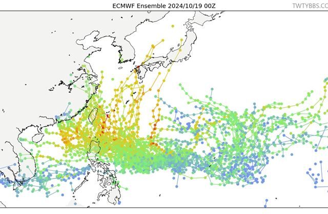 台灣新聞通訊社-秋颱大爆發？歐洲模式最新預測圖曝「台灣上空密密麻麻」　專家回應了