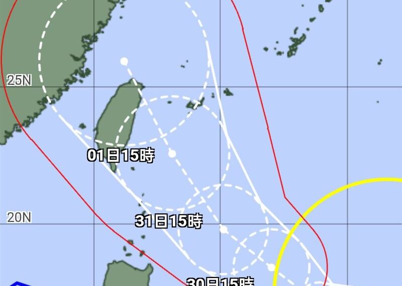 台灣新聞通訊社-專家貼圖曝最新預測：康芮颱風這天從宜蘭登陸，強度上看中度颱風上限！