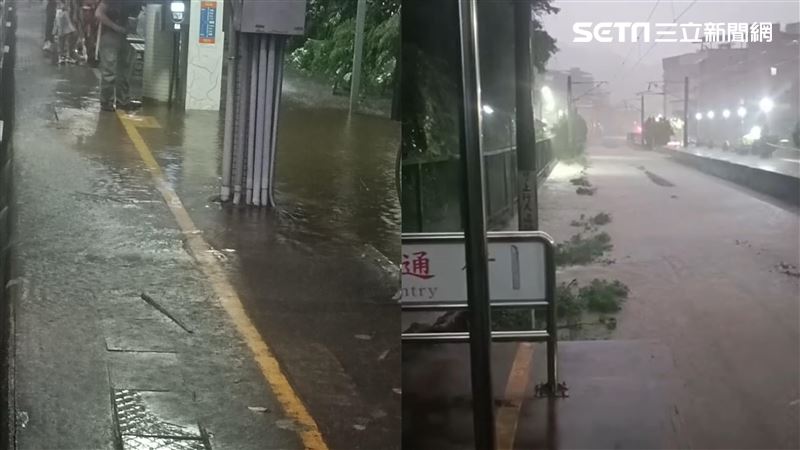 台灣新聞通訊社-豪雨彈狂炸！基隆多車站淹水「乘客困車廂」　台鐵證實了：已恢復通行