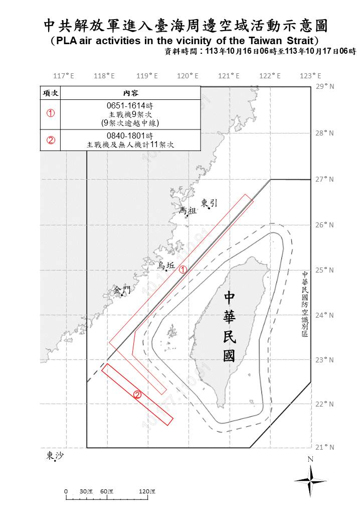 台灣新聞通訊社-利劍B軍演過後 28中共機艦出海擾台