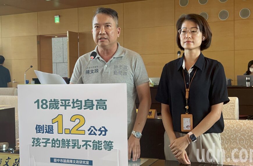 台灣新聞通訊社-台灣18歲身高倒退1.2公分 中市議員籲班班鮮奶向下延伸