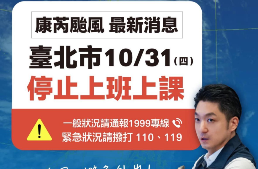 台灣新聞通訊社-最胖颱風來了! 蔣萬安宣布颱風假叮嚀待在家 網刷一片帥