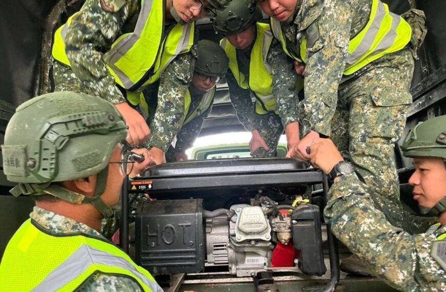 台灣新聞通訊社-颱風康芮威脅擴大 陸軍周延防災應援兵力及機具整備