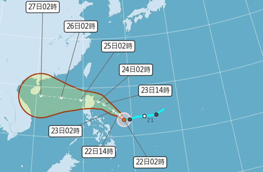 台灣新聞通訊社-潭美颱風今凌晨2時生成 最新路徑曝光