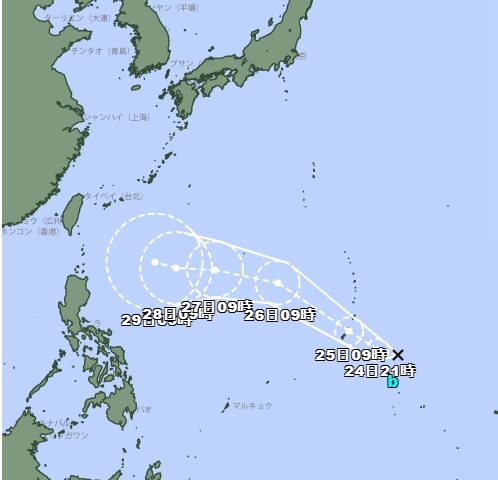 台灣新聞通訊社-熱帶性低氣壓上午生成 這2天將增強為康芮颱風