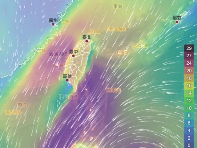 台灣新聞通訊社-海峽上有強風 鄭明典：颱風外圍雨帶正往台灣東部接近