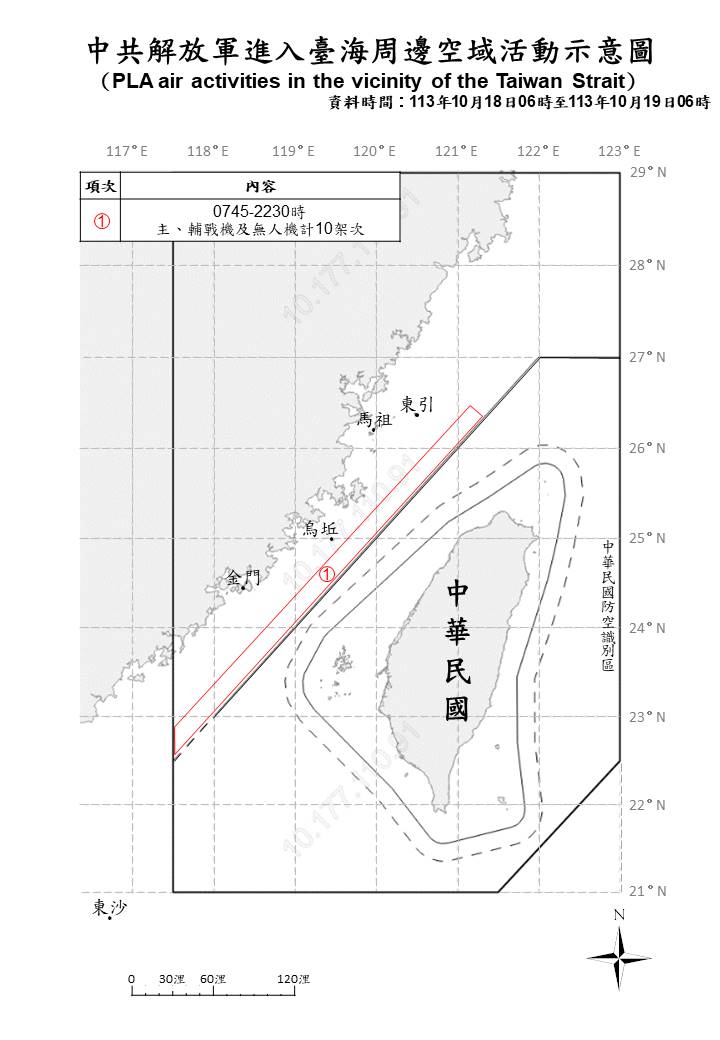 台灣新聞通訊社-16中共機艦出海擾台 國軍機艦監控