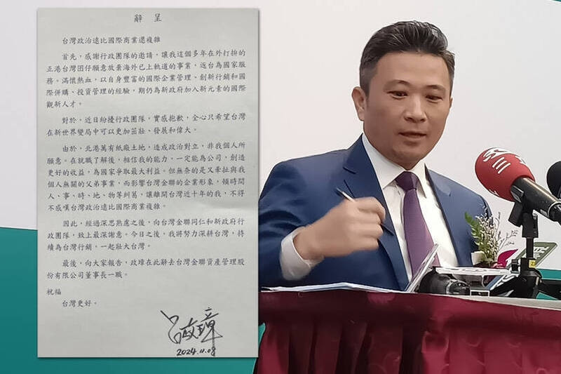 台灣新聞通訊社-獨家》閃辭台灣金聯董事長 呂政璋：不能給行政團隊添麻煩