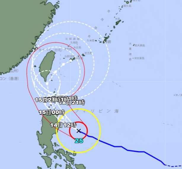 台灣新聞通訊社-天兔颱風走到哪了？日本氣象廳曝最新路徑：「這1天」恐整個台灣被包住