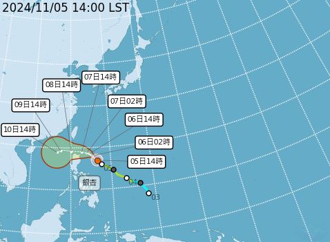 台灣新聞通訊社-冷空氣、颱風水氣接力！雨連轟3日「下到紫爆」　明晚低溫探17度