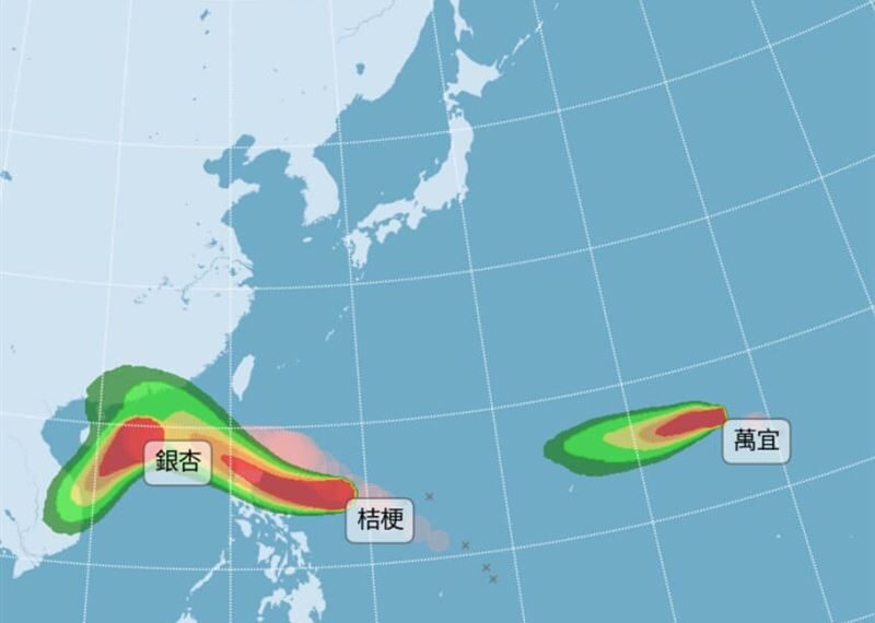 台灣新聞通訊社-迎風面局部雨　氣象署：3颱風對台灣沒有影響