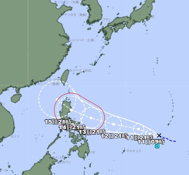 台灣新聞通訊社-準颱風「天兔」快生成　日本氣象廳曝最新路徑：可能這天觸陸台灣