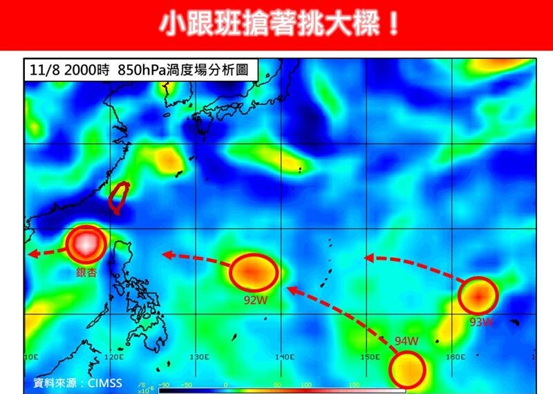 台灣新聞通訊社-預告3熱帶擾動「搶著挑大樑」！專家示警：都有發展成颱風的潛力