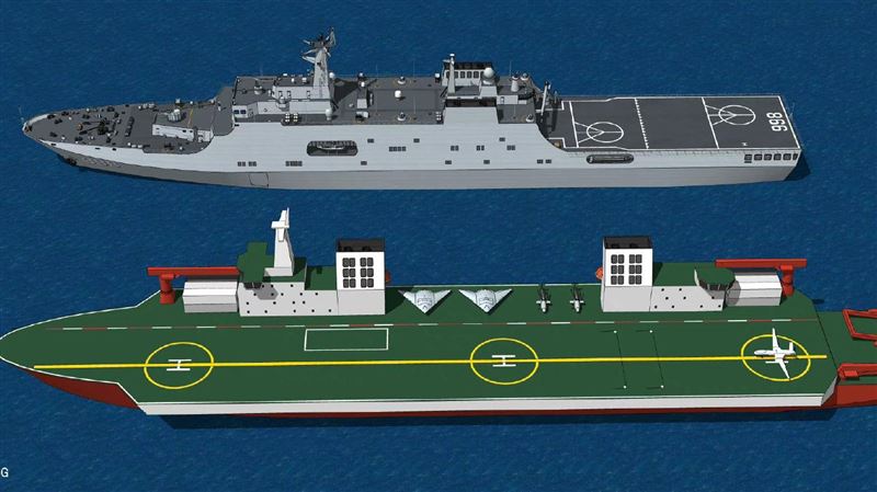 台灣新聞通訊社-中共在造全球首艘「軍民兩用」航母？船廠畫面被拍到　美專家震驚