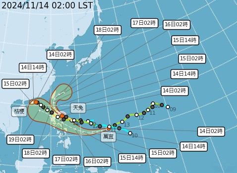 台灣新聞通訊社-天兔颱風發布海上警報 公路局預估首波管制6路段