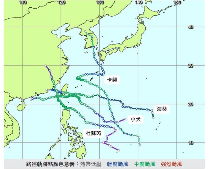 台灣新聞通訊社-回顧去年台灣氣象史第6暖、春雨明顯偏少 有4個侵台颱