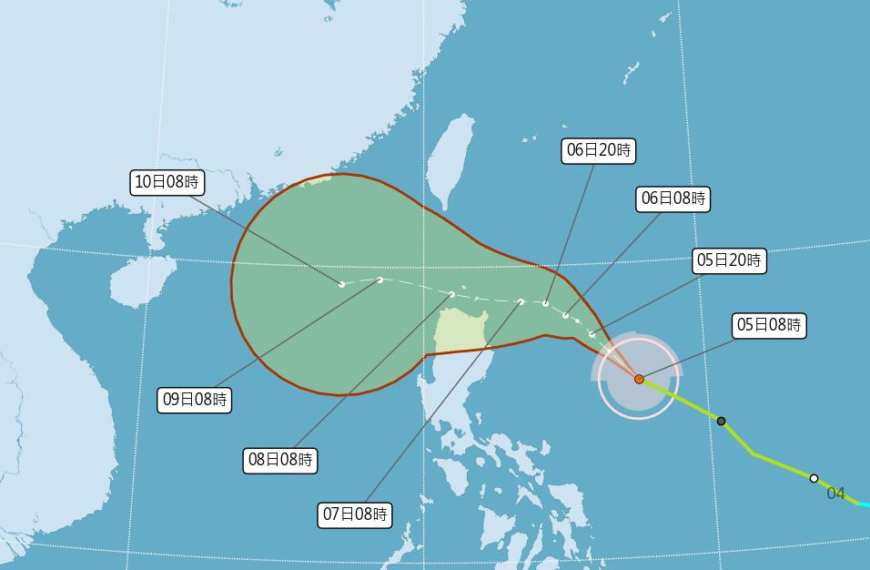 台灣新聞通訊社-銀杏上午8時升格中度颱風 最新路徑曝光