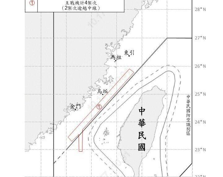 台灣新聞通訊社-10共機艦擾台 2架次進入西南空域