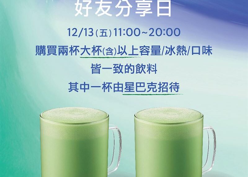 台灣新聞通訊社-只有今天！星巴克、2大手搖飲買1送1　cama café狂送咖啡金