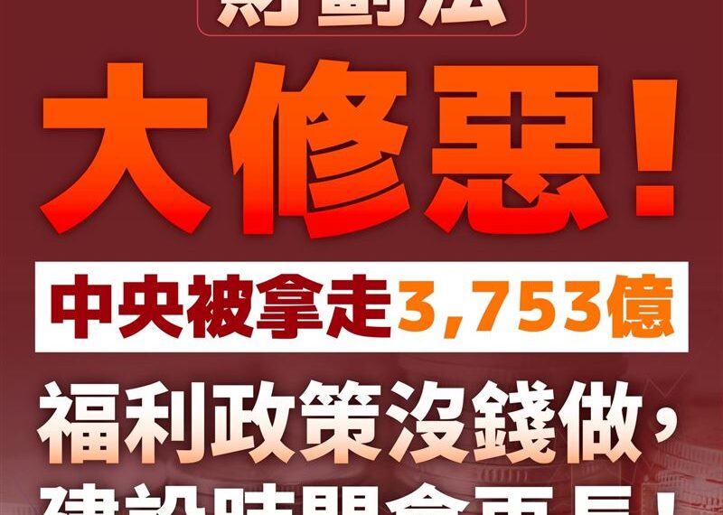 台灣新聞通訊社-國民黨強推財劃法究竟有何居心？林楚茵：搶了錢、修了法不代表贏得勝利