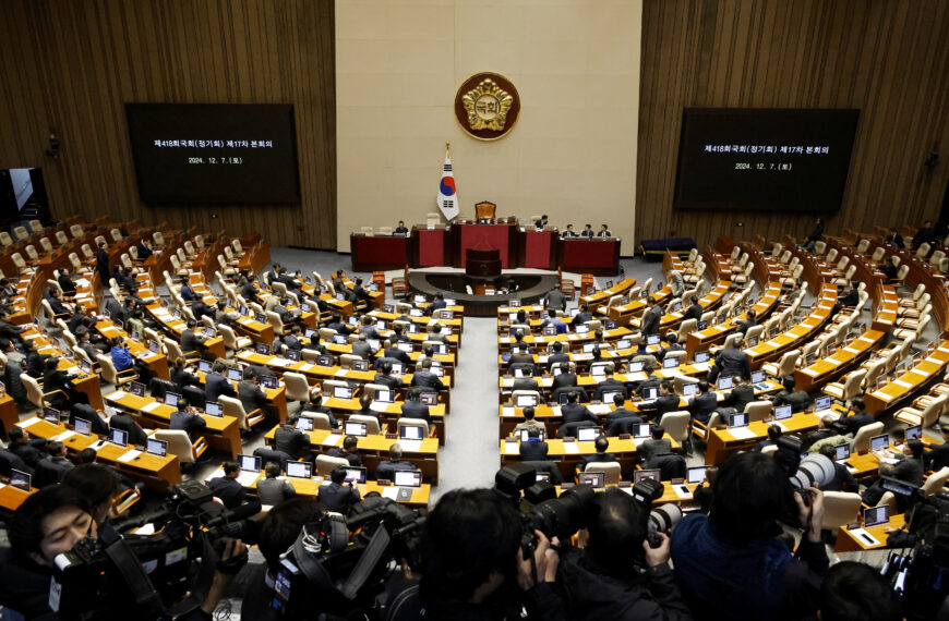 台灣新聞通訊社-執政黨僅剩1名議員在國會 尹錫悅彈劾案料難以通過