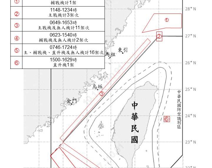 台灣新聞通訊社-34共機16共艦持續擾台 國軍嚴密監控