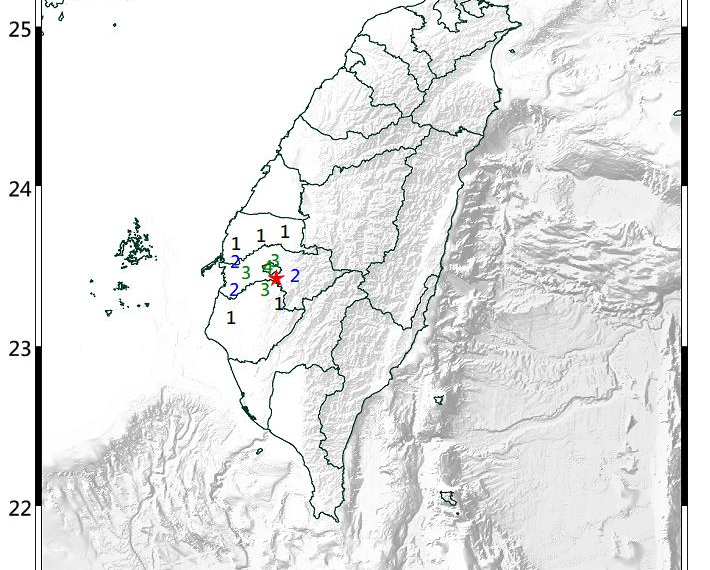 台灣新聞通訊社-最大震度4級！嘉義18：04發生規模3.9地震 4縣市有感