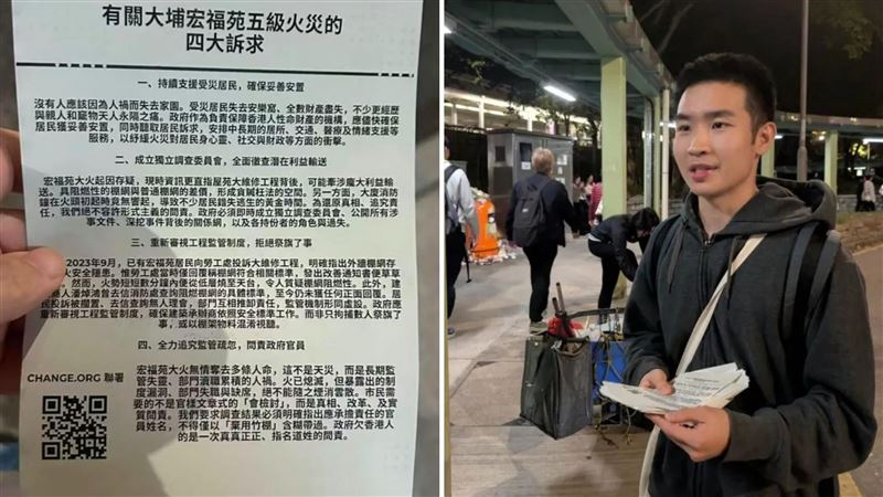 台灣新聞通訊社-解決提出問題者!港大學生「亂港」被拘捕 只因要求安置災民、徹查原因
