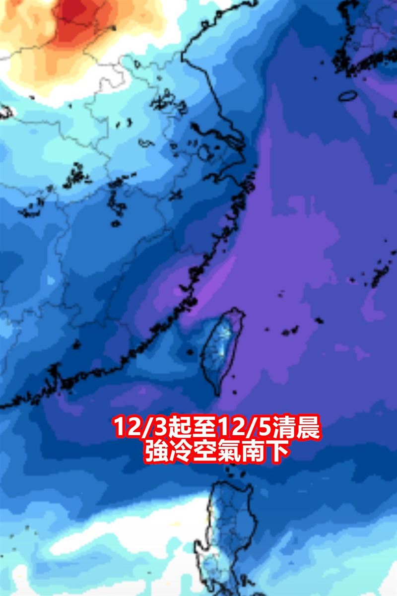 台灣新聞通訊社-強冷空氣準備往南暴衝！下週恐迎「大陸冷氣團」　2地降溫速度最驚人