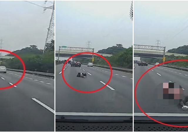台灣新聞通訊社-離譜畫面曝！國道疾駛「車內掉出一個人」駕駛連滾帶爬…驚嚇指數破表