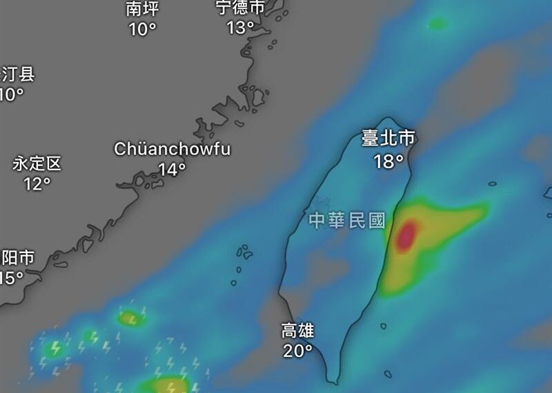 台灣新聞通訊社-今明全台迎雨彈！「下最大」地區出爐　聖誕節又有強冷空氣來襲