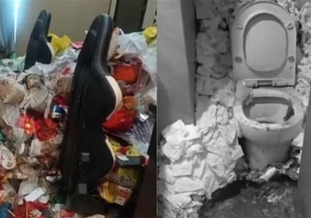 台灣新聞通訊社-奧客住電競酒店1年多才退房！員工開門驚見「垃圾山」　業者吐慘況