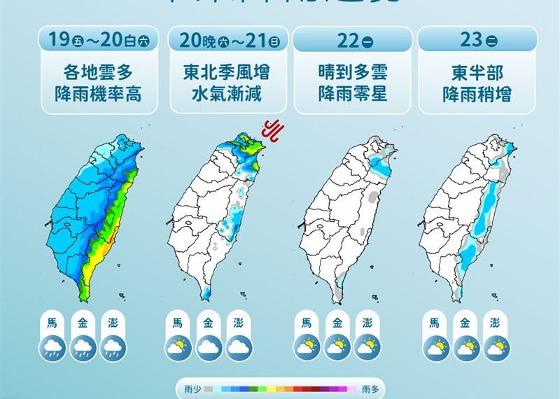 台灣新聞通訊社-午後變天「全台有雨」!高山有望飄雪 聖誕夜迎超持久冷空氣