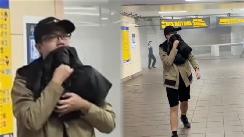 台灣新聞通訊社-5:27張文「摀嘴裝路人」畫面曝！脫皮、抽刀…衝中山站血洗4死11傷