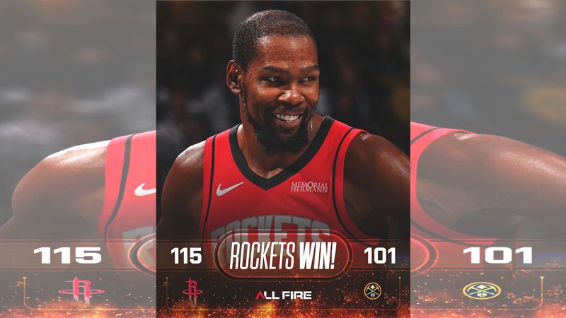 台灣新聞通訊社-NBA／杜蘭特聯手新秀謝波德轟59分　火箭第二節領先11分！中止金塊6連勝