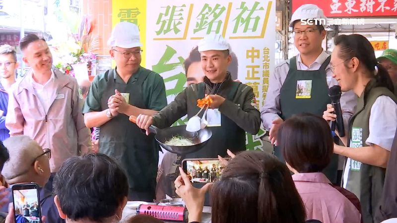 台灣新聞通訊社-搶萬華議員席次！張銘祐啟用服務處　馬郁雯、康家瑋打掃街牌