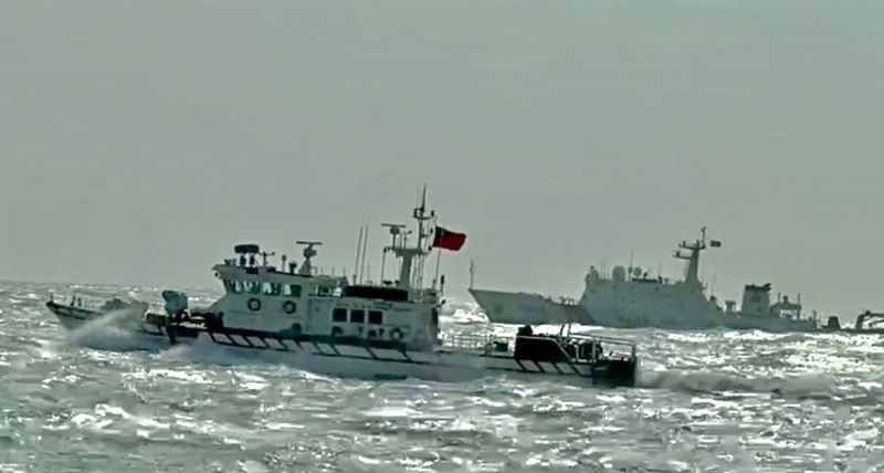 台灣新聞通訊社-中國公務船稱台海中線以西演練 海巡:全程掌握動態