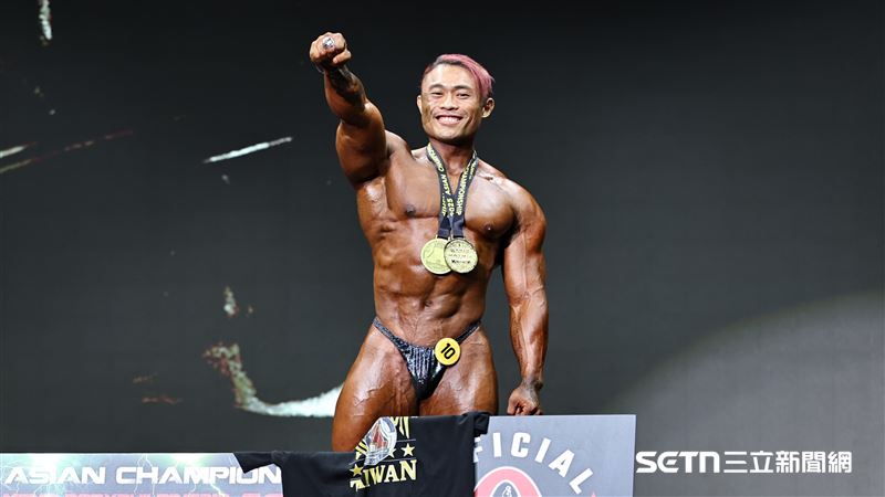 台灣新聞通訊社-健美亞錦賽/連2年冠軍留台灣 「熱夠王」林敬傑212封王!再獲奧賽資格