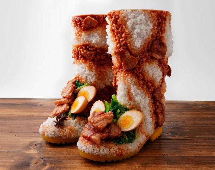 台灣新聞通訊社-真的能穿！日本政府推「滷肉飯靴」太逼真　台灣人全驚呆：以為是AI