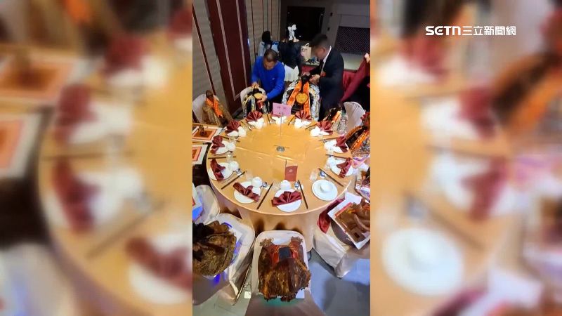 台灣新聞通訊社-獨家/信徒婚禮邀「神仙級」賓客 12尊神開桌吃喜酒